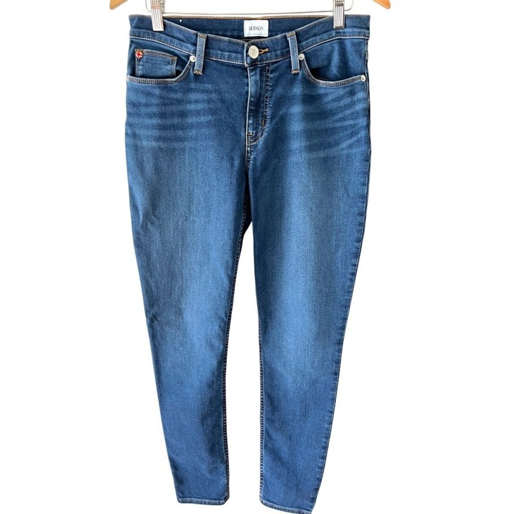 Hudson Jeans Barbara High Rise Super Skinny Ankle Jeans 28 Medium Wash Denim